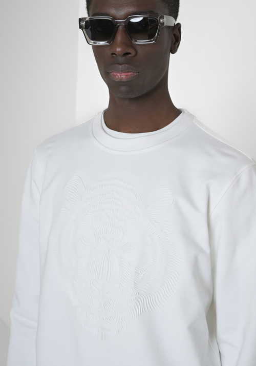 SUDADERA REGULAR FIT DE MEZCLA DE ALGODÓN CON ESTAMPADO DE TIGRE - Sudaderas | Antony Morato Online Shop