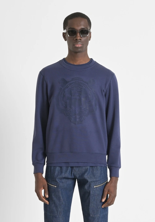 SWEATSHIRT REGULAR FIT AUS BAUMWOLL-MISCHGEWEBE MIT TIGER-PRINT - Sweatshirts | Antony Morato Online Shop