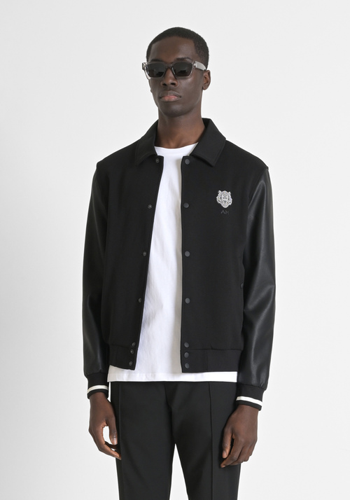 SUDADERA REGULAR FIT DE MEZCLA DE ALGODÓN CON INSERCIONES DE POLIPIEL - Sudaderas | Antony Morato Online Shop