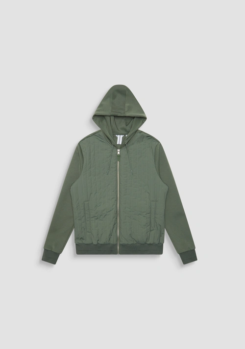 SLIM FIT COTTON BLEND SWEATSHIRT WITH ZIP AND HOOD - Felpe Uomo | Antony Morato Online Shop