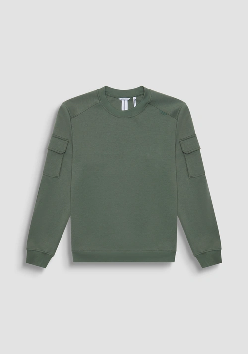 REGULAR FIT CREW-NECK SWEATSHIRT IN ONE-TONE COTTON BLEND - Felpe Uomo | Antony Morato Online Shop