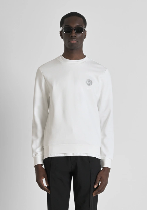 SUDADERA SLIM FIT DE MEZCLA DE ALGODÓN CON ESTAMPADO DE TIGRE DE GOMA - Sudaderas | Antony Morato Online Shop