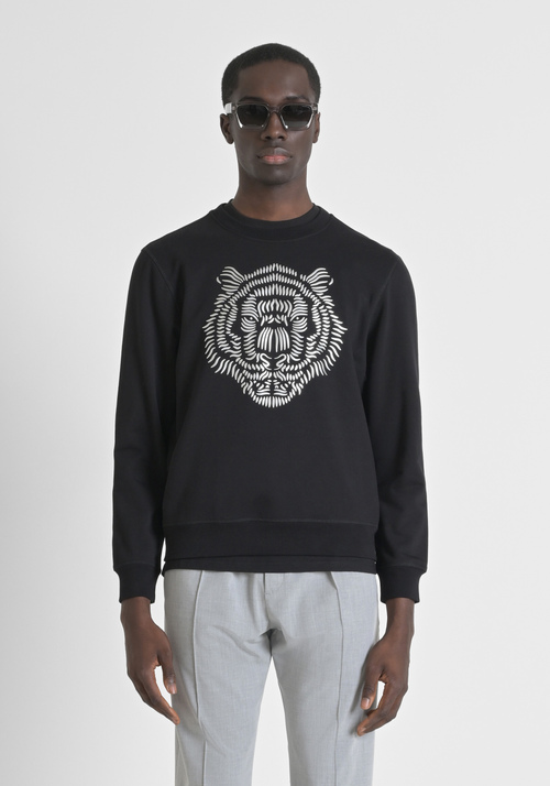 SUDADERA REGULAR FIT DE MEZCLA DE ALGODÓN CON ESTAMPADO DE TIGRE - Sudaderas | Antony Morato Online Shop