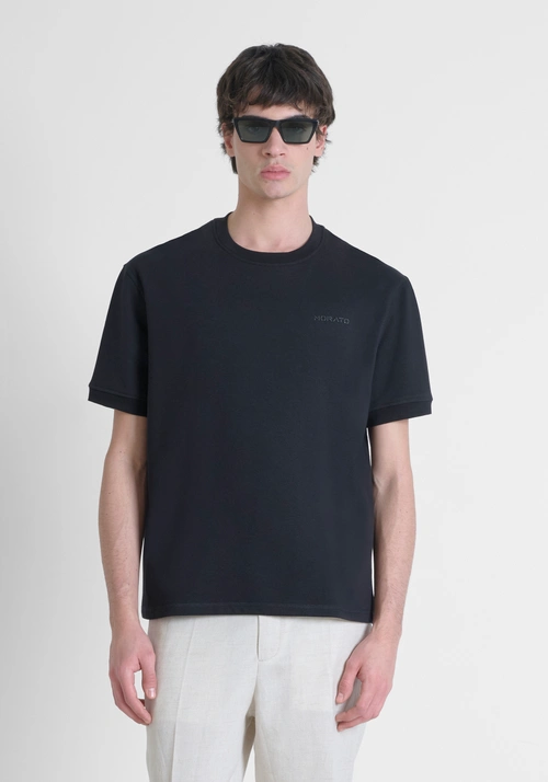 RELAXED FIT COTTON BLEND SWEATSHIRT WITH LOGO PRINT - Mood Jakarta | Antony Morato Online Shop