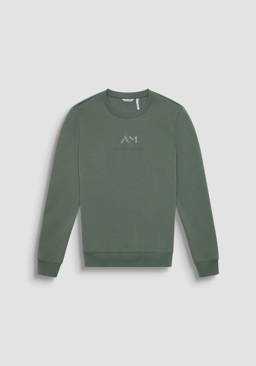 SLIM FIT COTTON BLEND SWEATSHIRT WITH PRINTED LOGO - Men's Sweatshirts | Antony Morato Online Shop