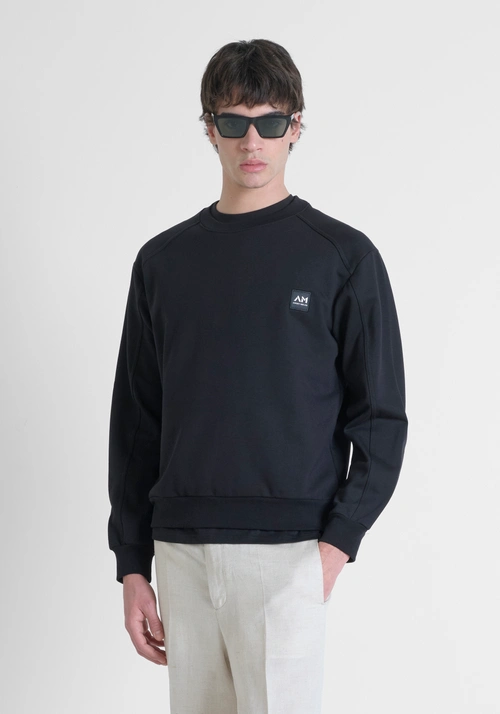 SUDADERA SLIM FIT DE MEZCLA DE ALGODÓN CON EL LOGOTIPO ESTAMPADO - Sudaderas | Antony Morato Online Shop