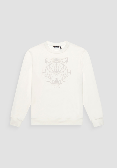 REGULAR FIT COTTON BLEND SWEATSHIRT WITH TIGER PRINT - Mood Ho Chi Minh | Antony Morato Online Shop
