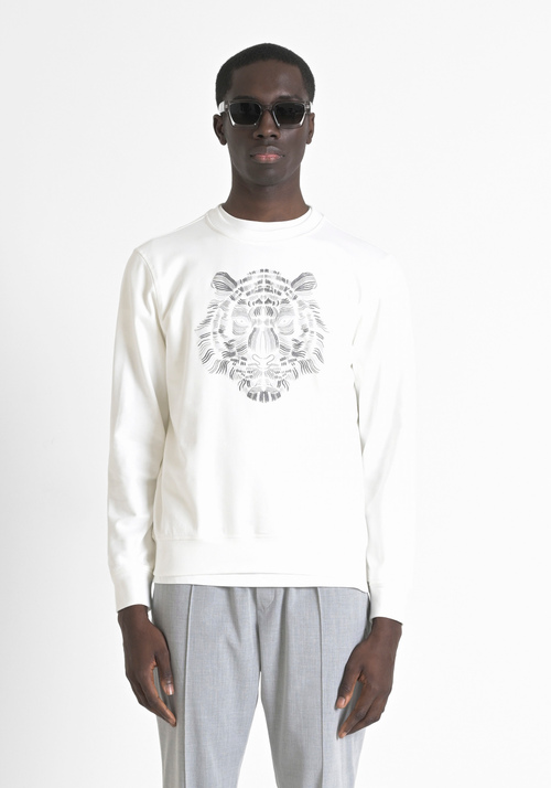 SUDADERA DE CUELLO REDONDO REGULAR FIT CON ESTAMPADO DE CALAVERA - Sudaderas | Antony Morato Online Shop