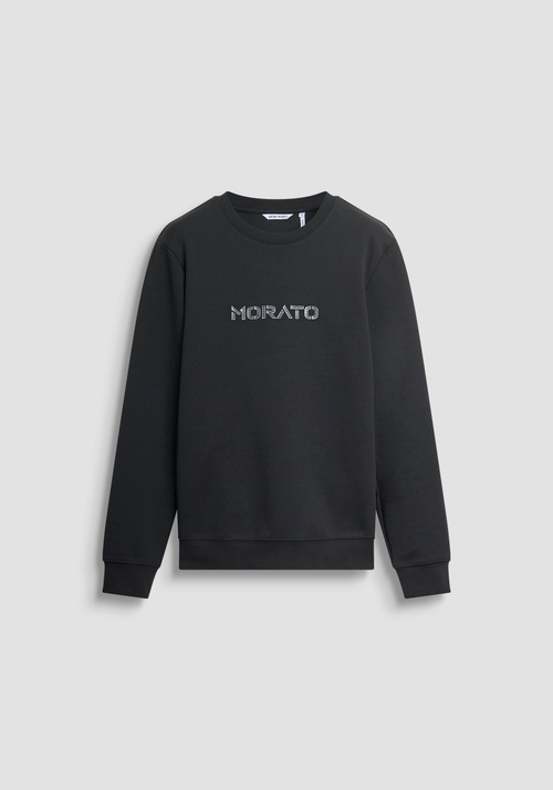 REGULAR FIT CREW NECK SWEATSHIRT IN COTTON BLEND WITH LOGO PRINT - Clothing | Antony Morato Online Shop