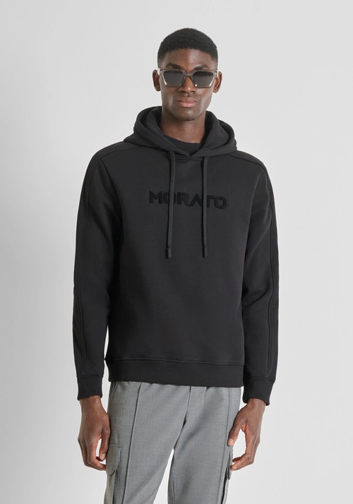 SWEAT À CAPUCHE DE COUPE DÉCONTRACTÉE EN COTON MÉLANGÉ DURABLE AVEC LOGO - Sweat-shirts | Antony Morato Online Shop