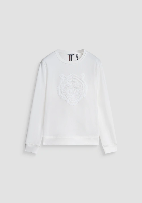 REGULAR FIT CREWNECK SWEATSHIRT IN SUSTAINABLE COTTON BLEND WITH GEOMETRIC PRINT - Preview Men's Collection Fall-Winter 2025 | Antony Morato Online Shop