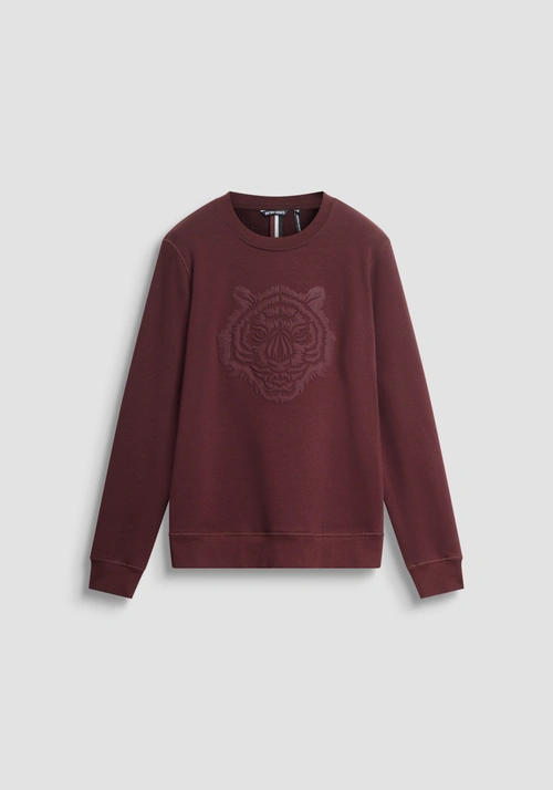 REGULAR FIT CREWNECK SWEATSHIRT IN SUSTAINABLE COTTON BLEND WITH GEOMETRIC PRINT - Clothing | Antony Morato Online Shop