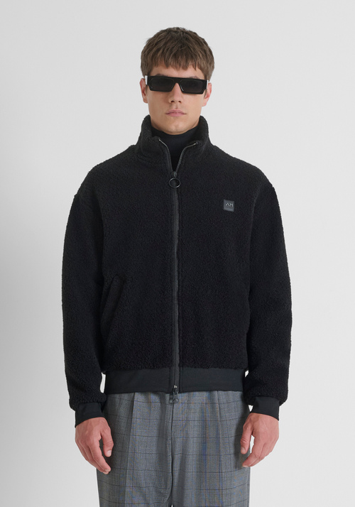 REGULAR FIT SWEATSHIRT WITH ZIP IN SOFT WOOL BLEND - Men's Sweatshirts | Antony Morato Online Shop
