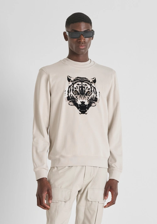 SWEATSHIRT RUNDHALS REGULAR FIT AUS NACHHALTIGER BAUMWOLLE MIT TIGER-DRUCK - Sweatshirts | Antony Morato Online Shop