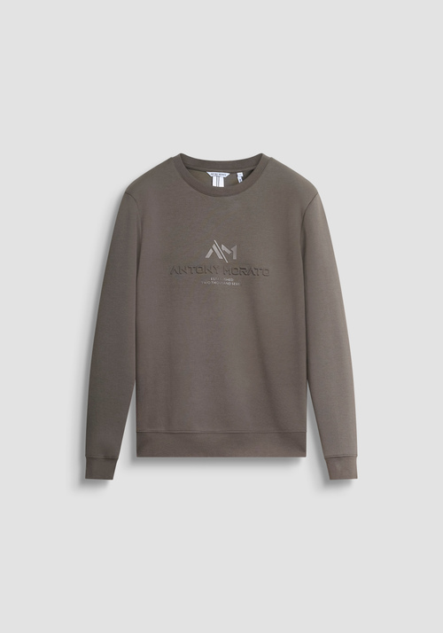 SLIM FIT RUNDHALS-SWEATSHIRT AUS BAUMWOLLMISCHUNG MIT LOGO - Sweatshirts | Antony Morato Online Shop