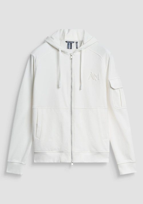SUDADERA CON CAPUCHA Y CREMALLERA REGULAR FIT EN MEZCLA ALGODÓN SOSTENIBLE - Sudaderas | Antony Morato Online Shop