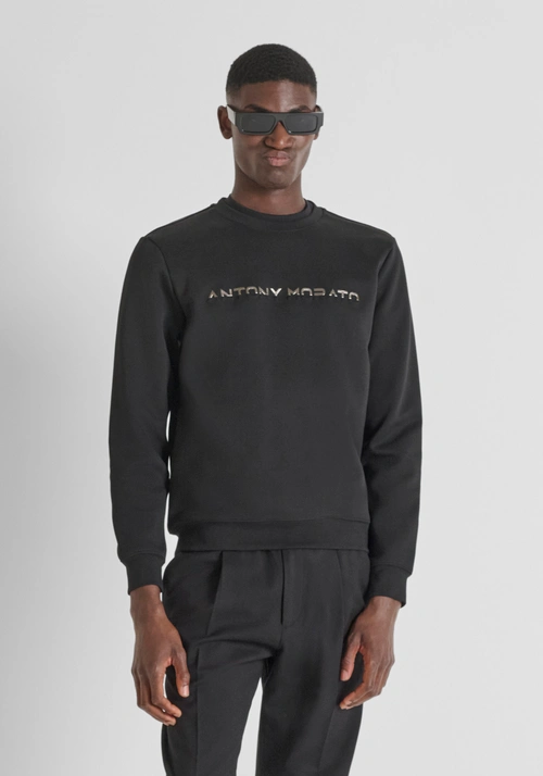 SUDADERA CUELLO REDONDO SLIM FIT EN MEZCLA ALGODÓN CON LOGO ANTONY MORATO - Sudaderas | Antony Morato Online Shop