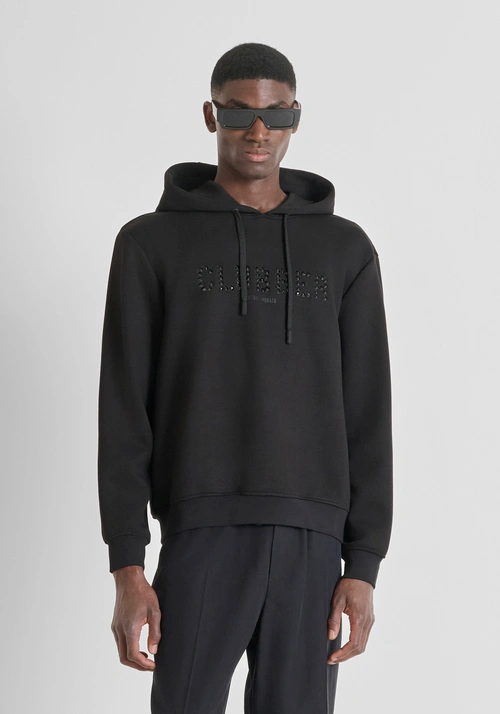 SWEAT À CAPUCHE RELAXED FIT EN VISCOSE ÉLASTIQUE AVEC IMPRIMÉ CELEBRATE - Sweat-shirts | Antony Morato Online Shop