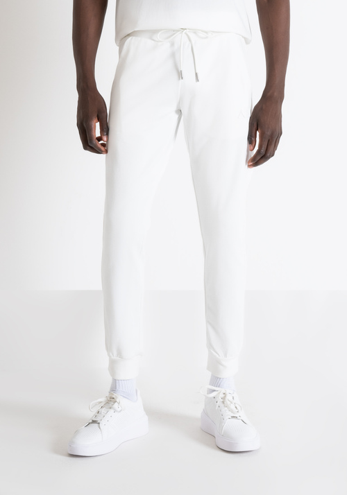 SLIM FIT SWEATPANTS IN SUSTAINABLE COTTON-POLYESTER BLEND WITH EMBROIDERED LOGO - Pantalons | Antony Morato Online Shop