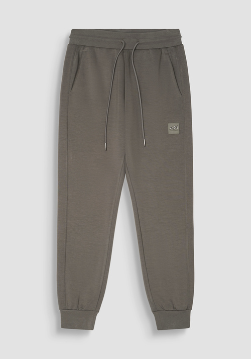 REGULAR FIT VISCOSE BLEND SWEATPANTS WITH RUBBERISED LOGO - Men's Trousers | Antony Morato Online Shop REGULAR FIT VISCOSE BLEND SWEATPANTS WITH RUBBERISED LOGO - Men's Trousers | Antony Morato Online Shop