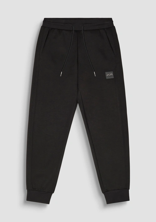 REGULAR FIT VISCOSE BLEND SWEATPANTS WITH RUBBERISED LOGO - Men's Trousers | Antony Morato Online Shop REGULAR FIT VISCOSE BLEND SWEATPANTS WITH RUBBERISED LOGO - Men's Trousers | Antony Morato Online Shop
