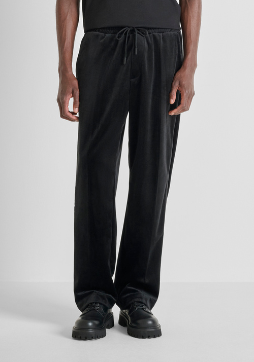 RELAXED FIT FLEECE TROUSERS VELVET EFFECT - Men's Trousers | Antony Morato Online Shop