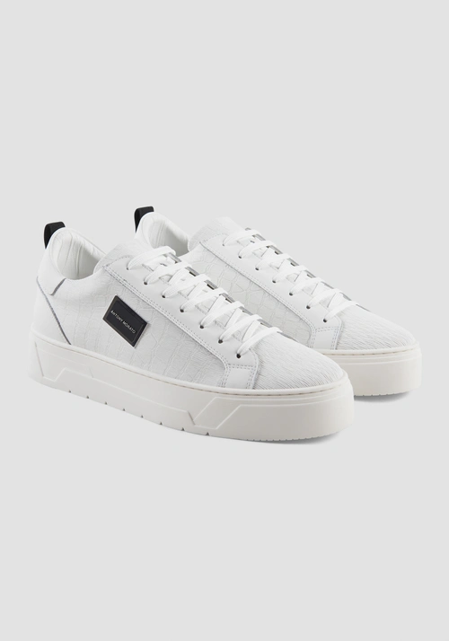 ZAPATILLAS «METAL BOLD» ANIMAL DE CUERO BLANCO - Zapatos | Antony Morato Online Shop