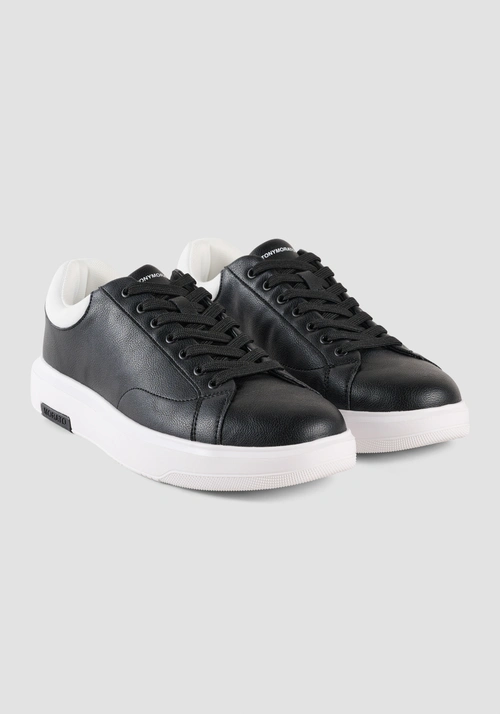 SNEAKERS « DERMOT » EN SIMILICUIR AVEC EMPIÈCEMENTS EN TISSU - Chaussures | Antony Morato Online Shop