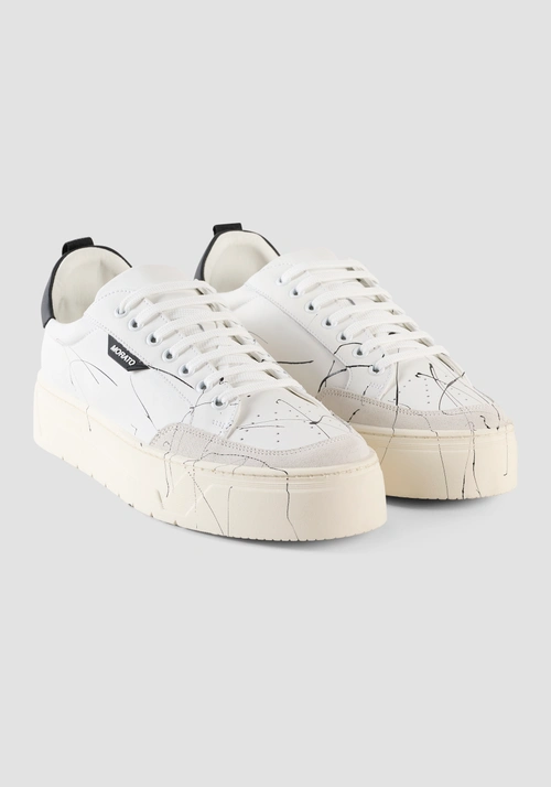 SNEAKER PLATFORM "KLINE" IN PELLE CON STAMPA ASTRATTA - Scarpe Uomo | Antony Morato Online Shop