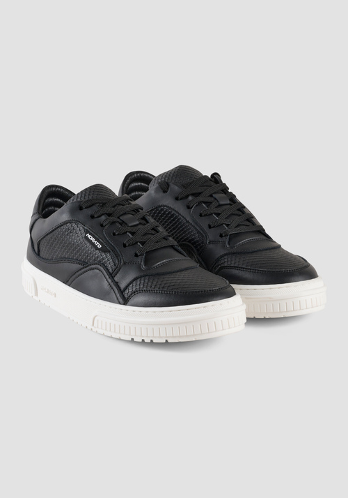 SNEAKER BASSA "CONNIE" IN PELLE CON DETTAGLI STAMPA RETTILE - Scarpe Uomo | Antony Morato Online Shop