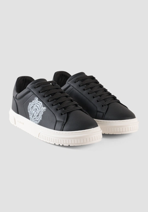 SNEAKER BASSA "THEO" IN PELLE CON STAMPA TIGRE A CONTRASTO - Scarpe Uomo | Antony Morato Online Shop