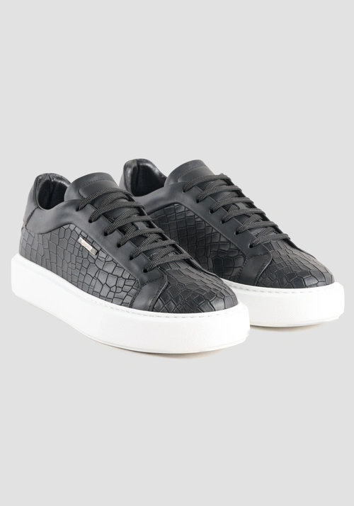 SNEAKER "ARTEM" IN CROC-PRINT LEATHER - Footwear | Antony Morato Online Shop