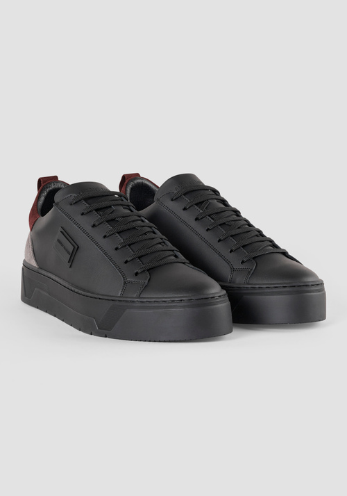 METAL "BOLD" MIX SNEAKERS IN LEATHER - Total Black Outfit | Antony Morato Online Shop