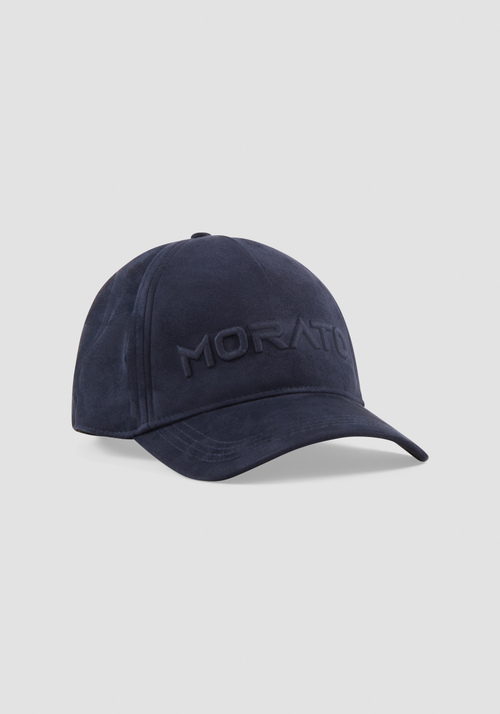 BLUE SUEDE-EFFECT BASKETBALL STYLE FLAT BRIM CAP - Men's Hats | Antony Morato Online Shop