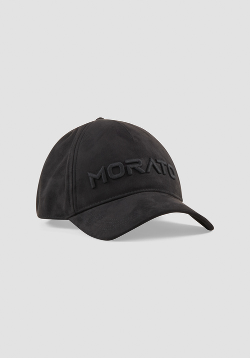BLACK SUEDE-EFFECT BASKETBALL STYLE FLAT BRIM CAP - Men's Hats | Antony Morato Online Shop
