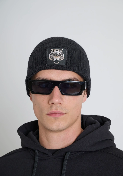 MÜTZE AUS WOLLMISCHUNG MIT TIGER-PATCH - Accessoires | Antony Morato Online Shop
