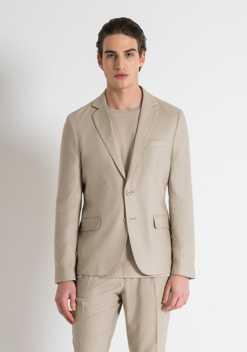 ZELDA" SLIM FIT JACKET IN LINEN BLEND FABRIC - Men's Jackets and Gilets | Antony Morato Online Shop