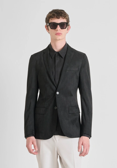 SLIM FIT „AMIRA" JACKE AUS WILDLEDER-EFFEKT STOFF - Herren Anzug-Sets | Antony Morato Online Shop