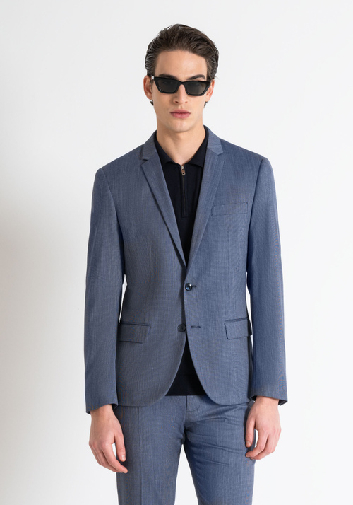 SLIM FIT BONNIE JACKET IN STRETCH VISCOSE BLEND WITH MICRO PATTERN - Men's Jackets and Gilets | Antony Morato Online Shop