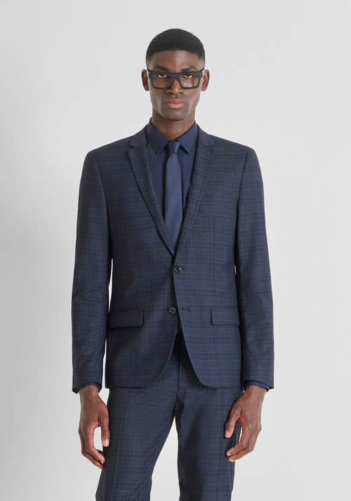 CHAQUETA SLIM FIT «BONNIE» EN VISCOSA ELÁSTICA CON ESTAMPADO CLÁSICO - Chaquetas y Chalecos | Antony Morato Online Shop