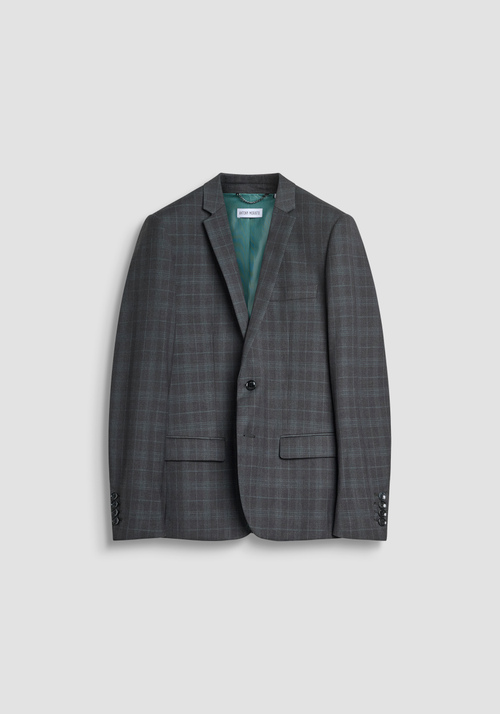 GIACCA SLIM FIT "BONNIE" IN VISCOSA ELASTICA CON PATTERN A SCACCHI - Giacche e Gilet Uomo | Antony Morato Online Shop