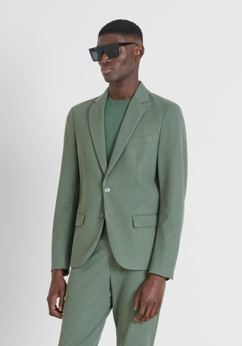 VESTE SUPER SLIM FIT « ASHE » EN TISSU DE VISCOSE MÉLANGÉE ÉLASTIQUE - Vestes et Gilets | Antony Morato Online Shop