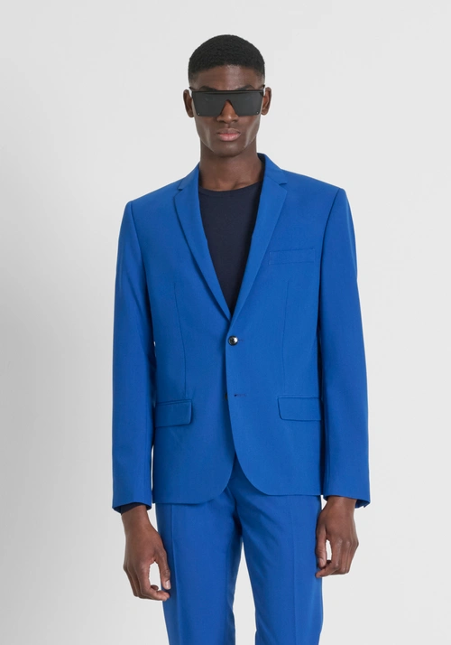 VESTE SUPER SLIM FIT « ASHE » EN TISSU DE VISCOSE MÉLANGÉE ÉLASTIQUE - Vestes et Gilets | Antony Morato Online Shop