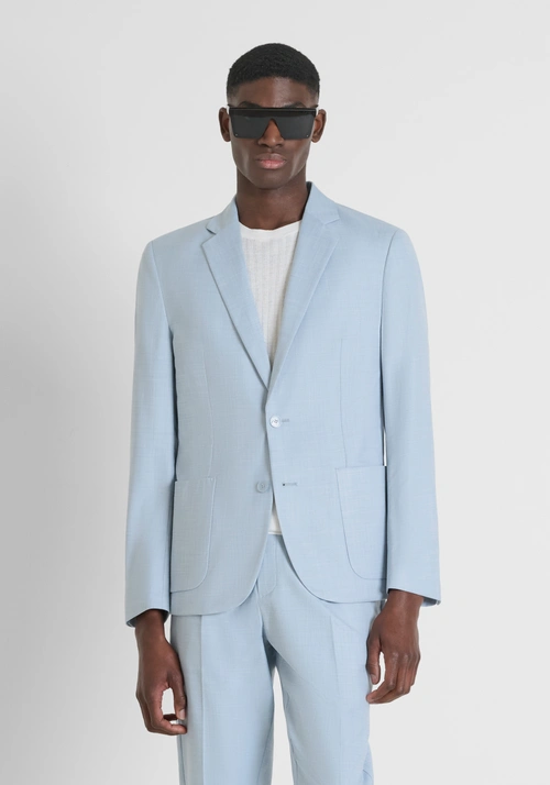VESTE REGULAR FIT « ELLIE » EN TISSU DE VISCOSE MÉLANGÉE - Vestes et Gilets | Antony Morato Online Shop