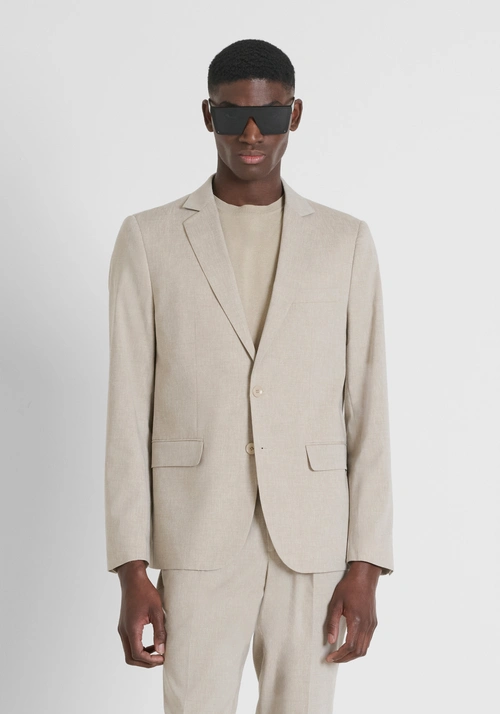JACKET REGULAR FIT "LUIS" IN STRETCH LINEN BLEND - Vestes et Gilets | Antony Morato Online Shop
