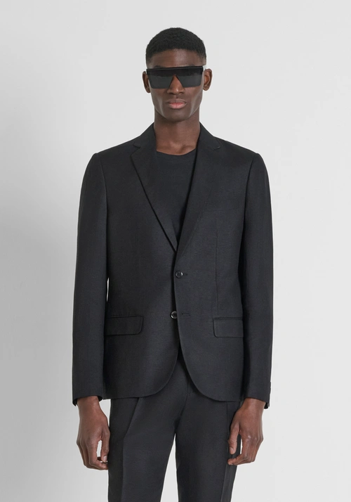 GIACCA REGULAR FIT "LUIS" IN MISTO LINO - Outfit Total Black | Antony Morato Online Shop