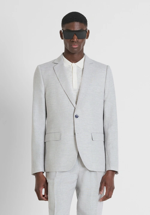 JACKET REGULAR FIT "LUIS" IN COTTON LINEN BLEND - Vestes et Gilets | Antony Morato Online Shop