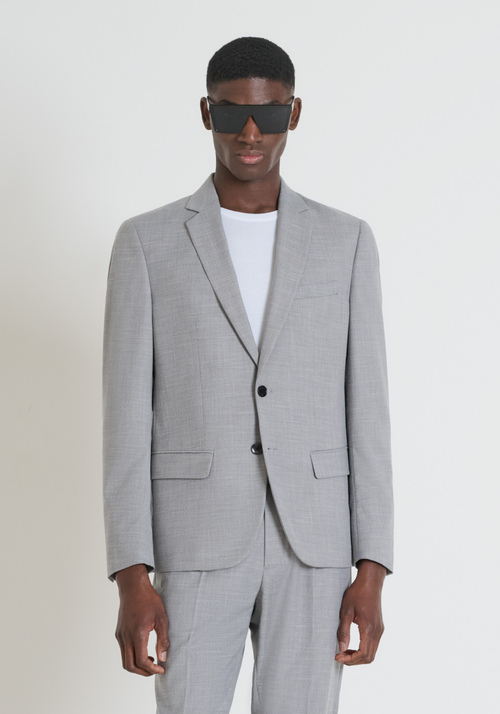 VESTE SLIM FIT « JULIE » EN TISSU DE VISCOSE MÉLANGÉE STRETCH - Vestes et Gilets | Antony Morato Online Shop