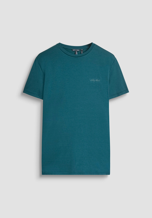 SUPER SLIM FIT MODAL COTTON CREW NECK T-SHIRT WITH LOGO - T-shirts & Polo | Antony Morato Online Shop
