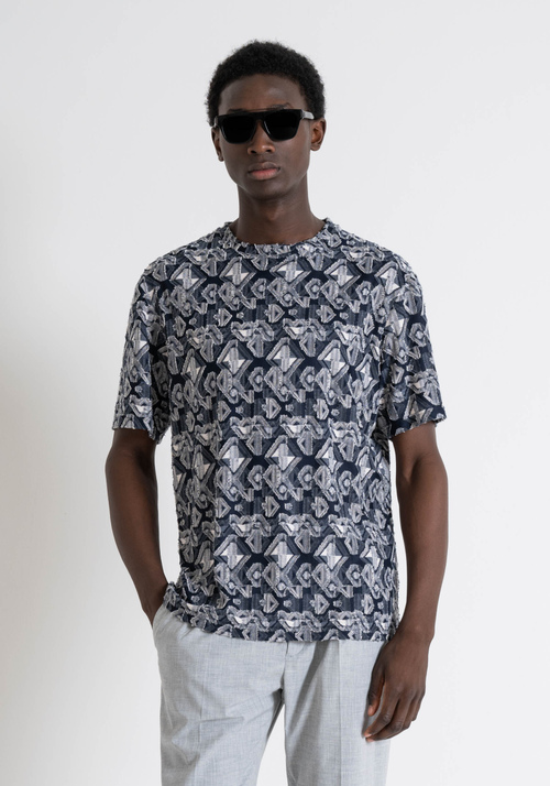 RELAXED FIT T-SHIRT IN JACQUARD VISCOSE BLEND FABRIC - Men's T-shirts & Polo | Antony Morato Online Shop